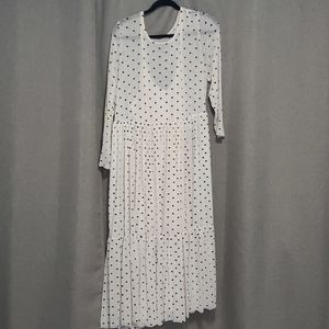 White and black polka dot dress